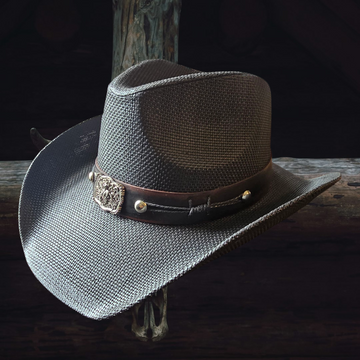 Rodeo Black Straw Cowboy Hat