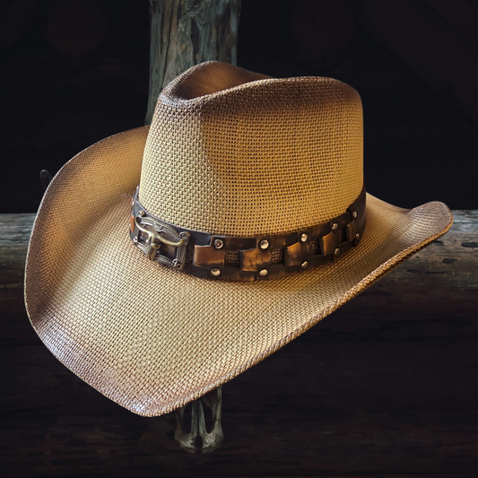 Steer Straw Cowboy Hat