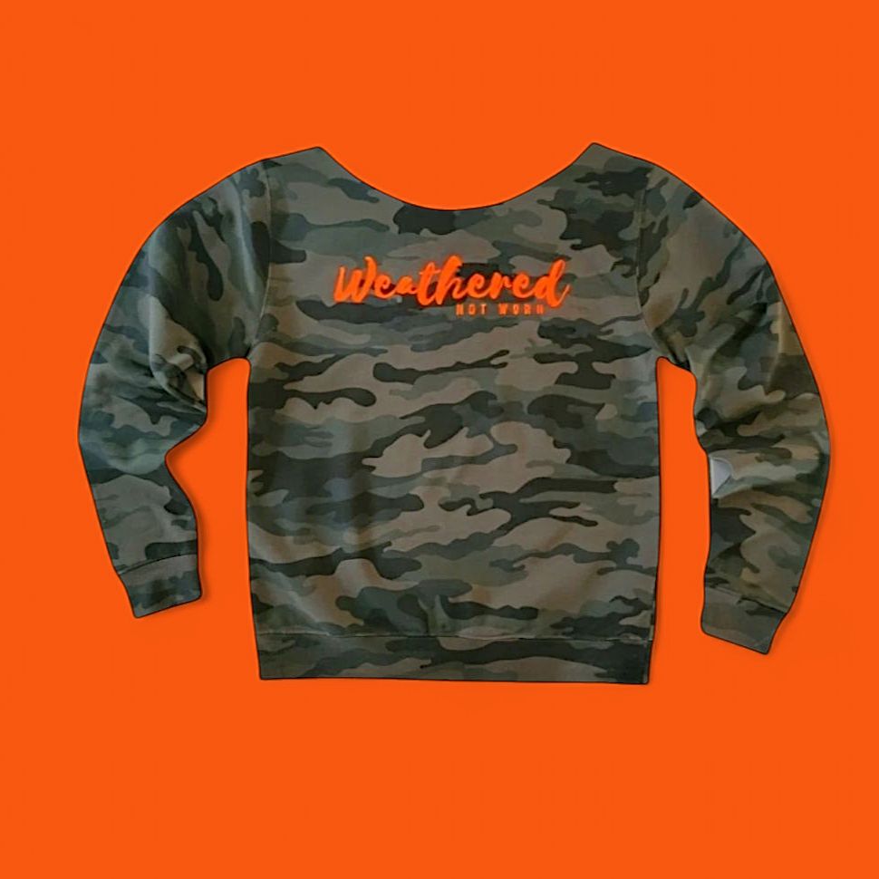 Weathered Not Worn Camo Sweatshirt