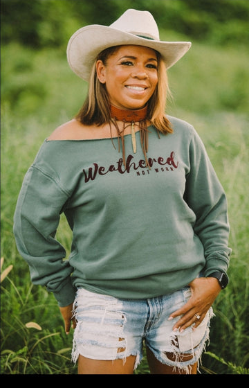 Moss Off-Shoulder Sweatshirt (only size L)