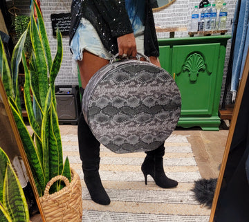 Snakeskin Hat Box