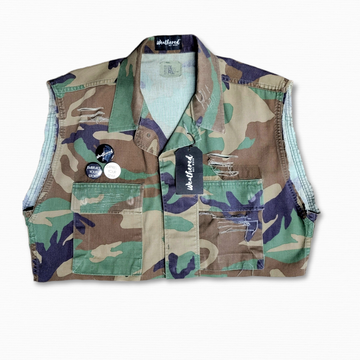 Vintage Cropped Camo Vest