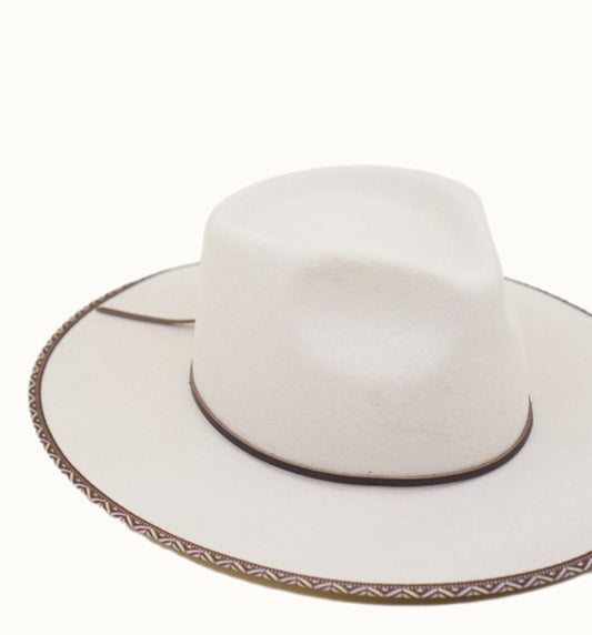 Geometric Pattern Trim Fedora