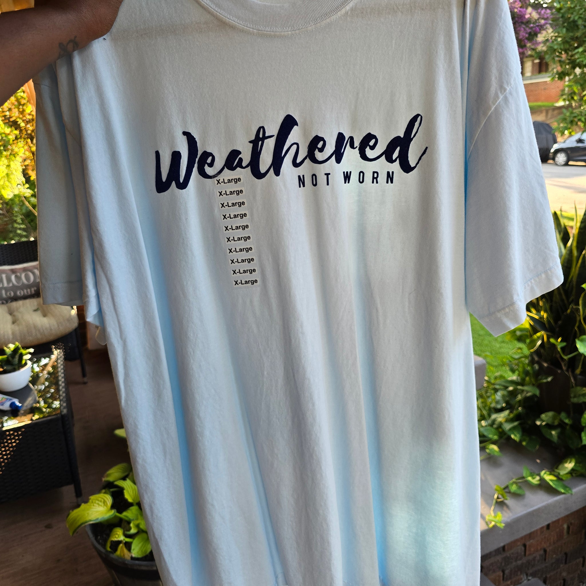 Baby Blue Tee with Blue Logo - size XL