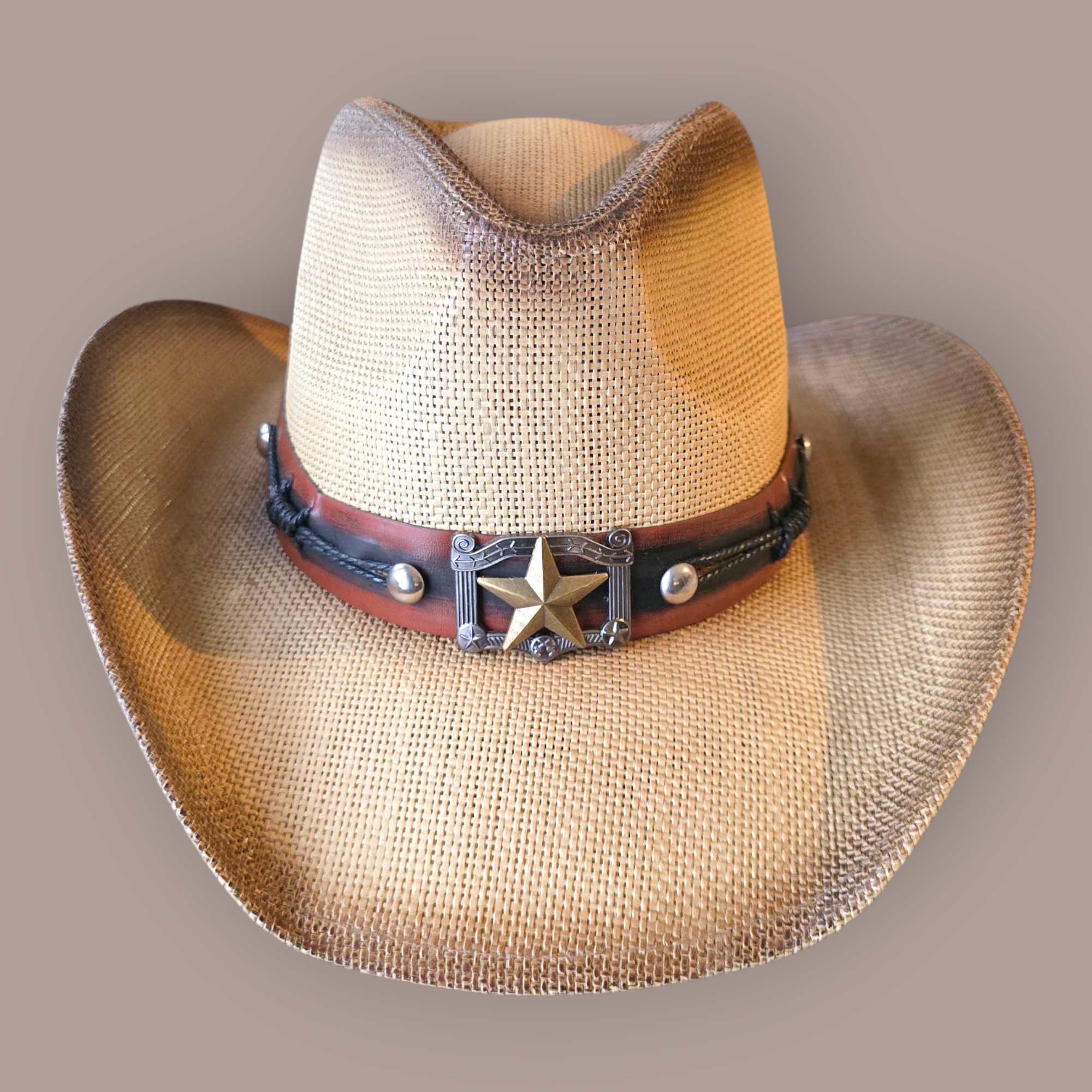 Burnt Tan Lonestar Straw  Cowboy Hat