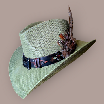 Sage Green Steer Straw  Cowboy Hat