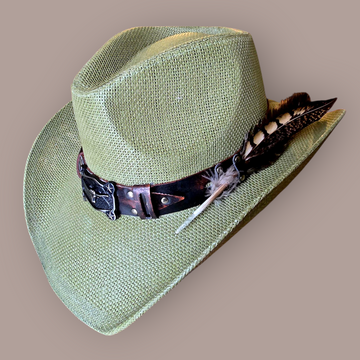 Sage Green Steer Straw  Cowboy Hat