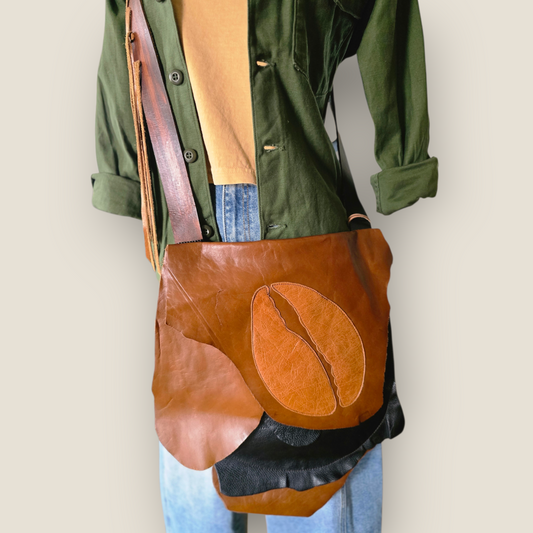 Cowrie Shell Leather Crossbody