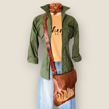 Zebra Print Leather Crossbody