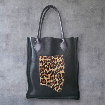 Leather Cheetah Print Tote