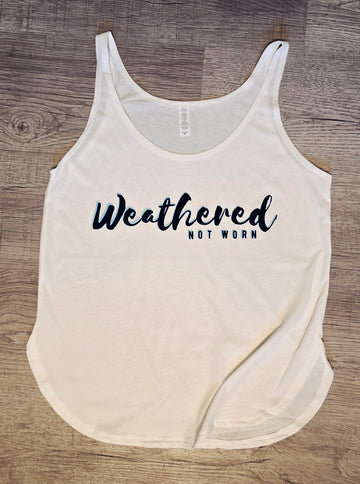 White Tank with Double Blue Logo