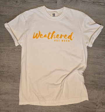 White Tee with Yellow Gold Logo