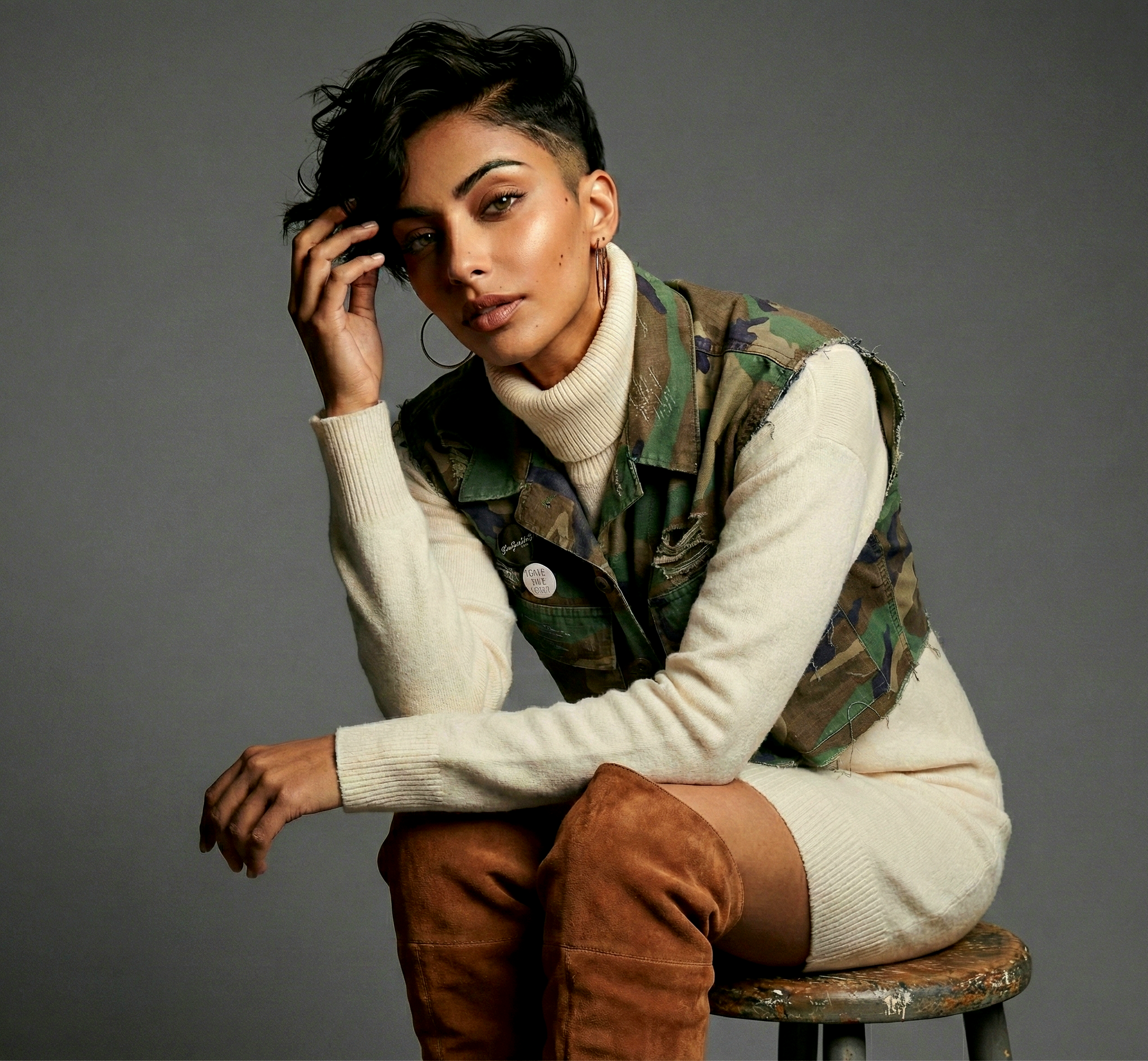 Vintage Cropped Camo Vest