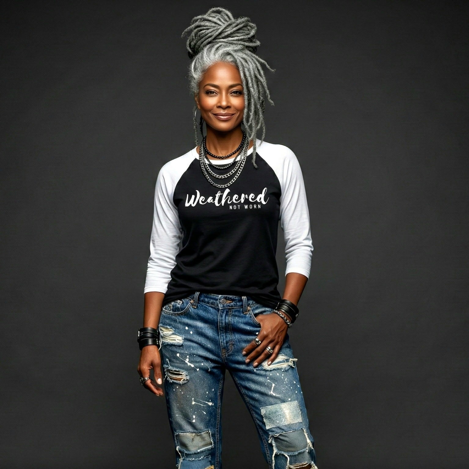 BLACK&WHITE Unisex Raglan Tee