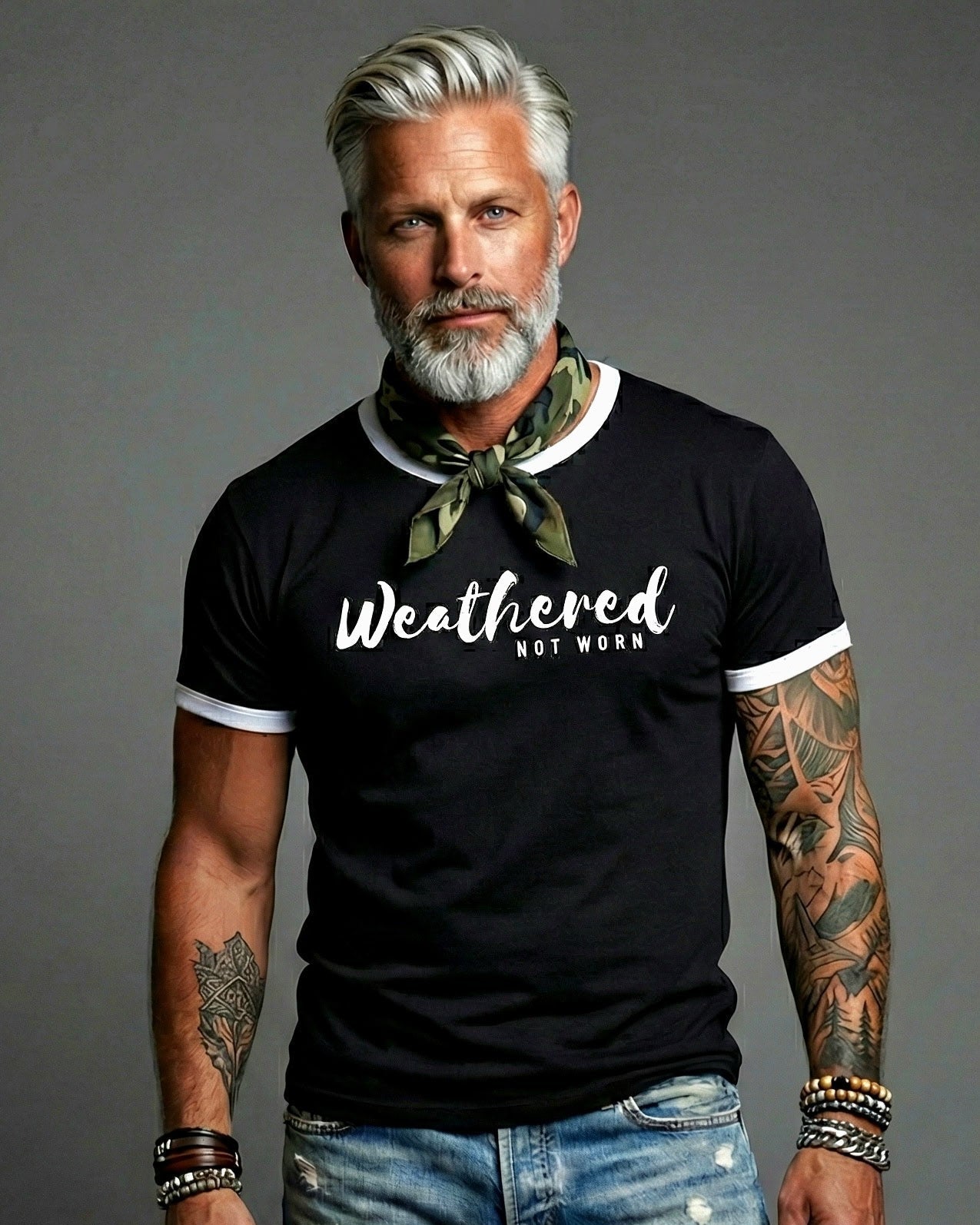 BLACK&WHITE Unisex Ringer Tee