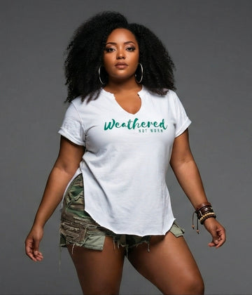 White Tee with Kelly Green Logo (Medium)