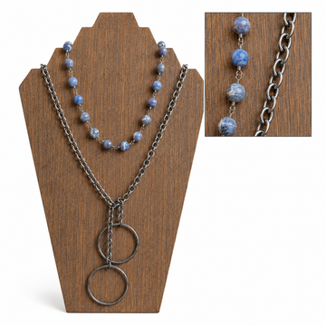 Sodalite Stone | Gunmetal Chain & Connectors