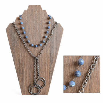 Sodalite Stone | Gunmetal Chain & Connectors