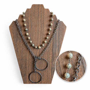 Jasper Stone | Gunmetal Chain & Connectors