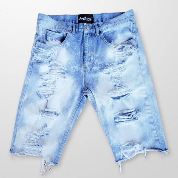 【BAON】Suther Cat Washing Bermuda Denim Pants Short Denim Trousers Lion Billionaire